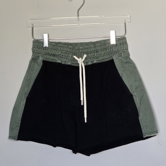 Derek Lam 10 Crosby Resortwear Two-Tone Modest Cotton Terry Pull-On Shorts S - Picture 1 of 8